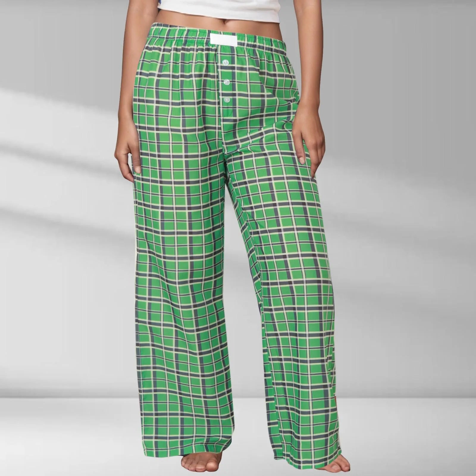 Printed Elastic Waist Slimming Pants