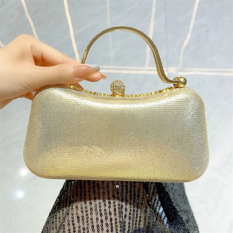 Rhinestone Silver Sparkling Tassel Shoulder Evening Clutch Bag