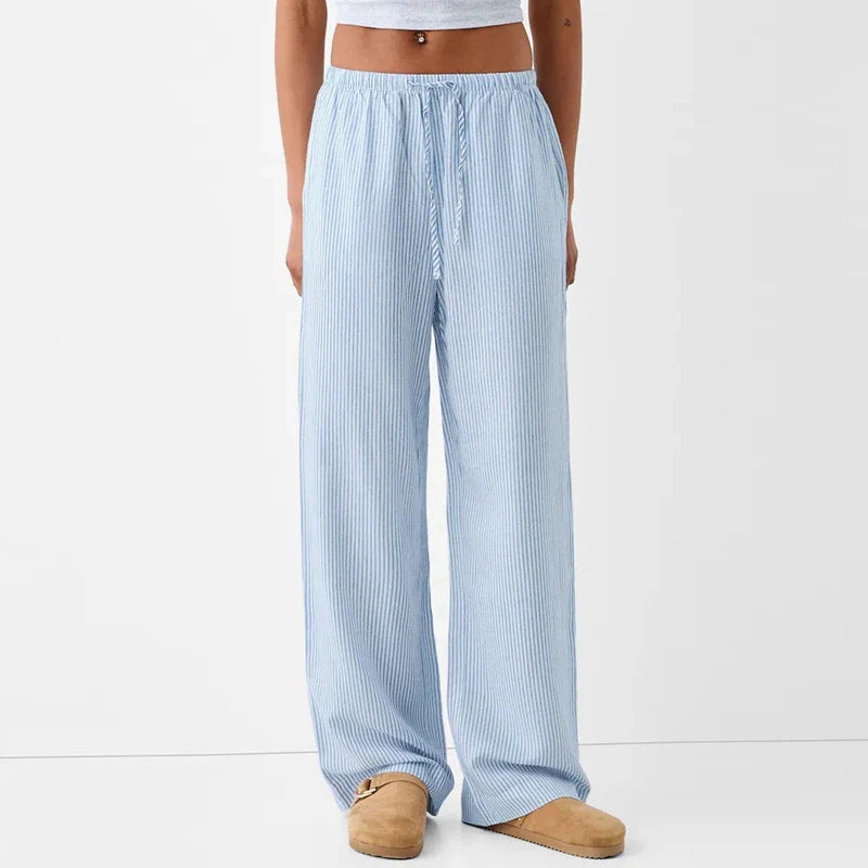 Striped Pajama Casual Elastic Waist Pant