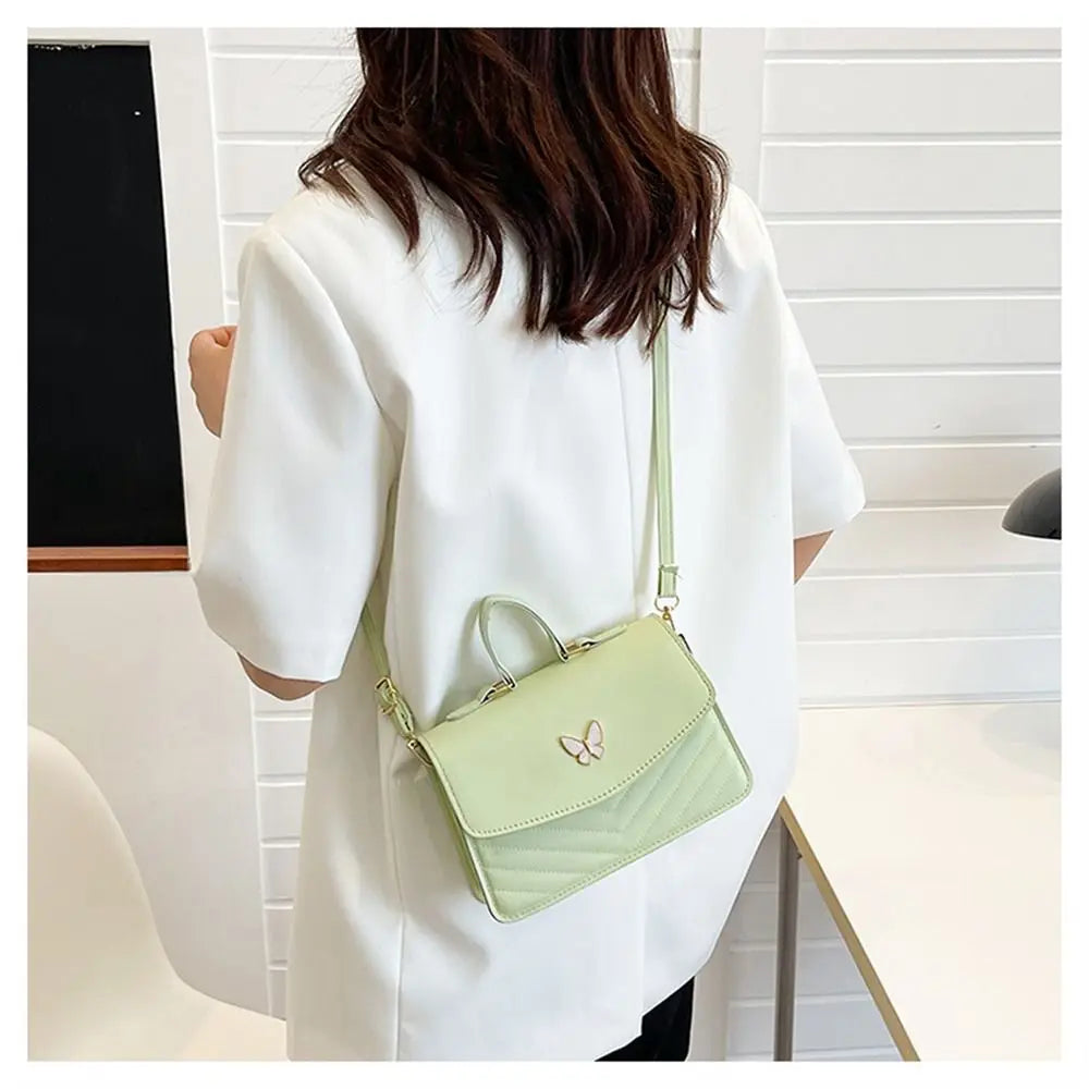 Stylish Butterfly Embroidery PU Leather Handbag