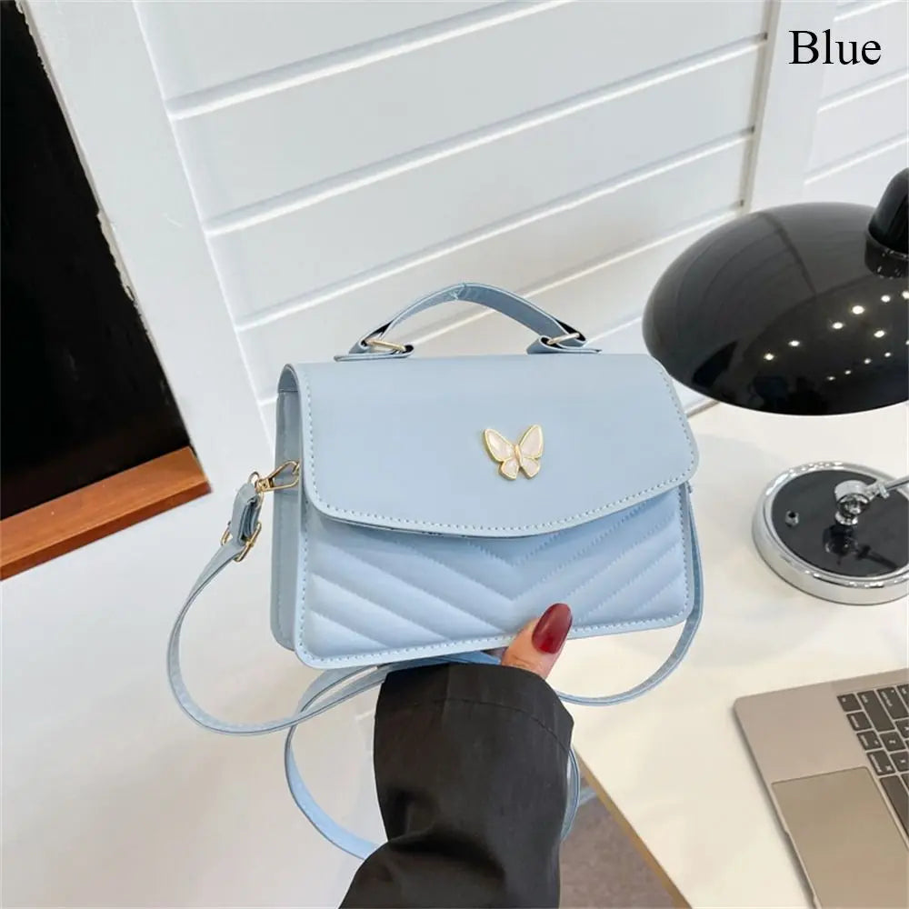 Stylish Butterfly Embroidery PU Leather Handbag