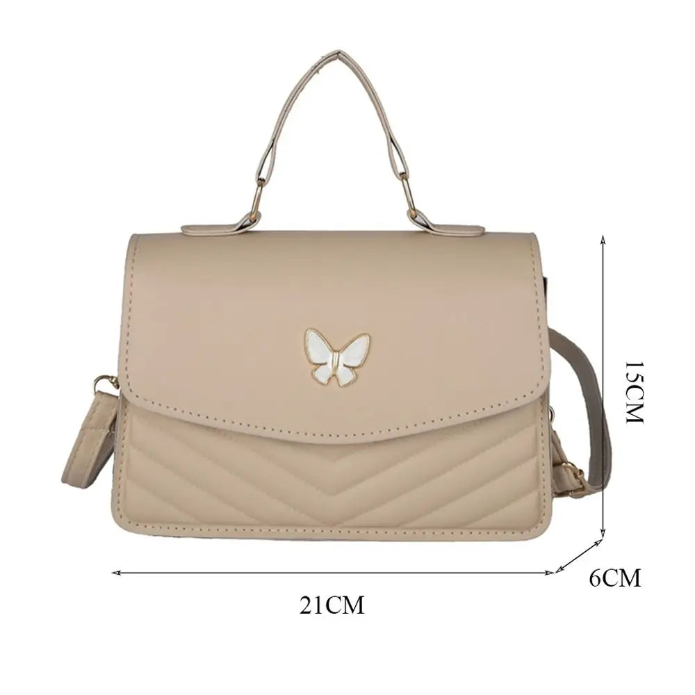 Stylish Butterfly Embroidery PU Leather Handbag