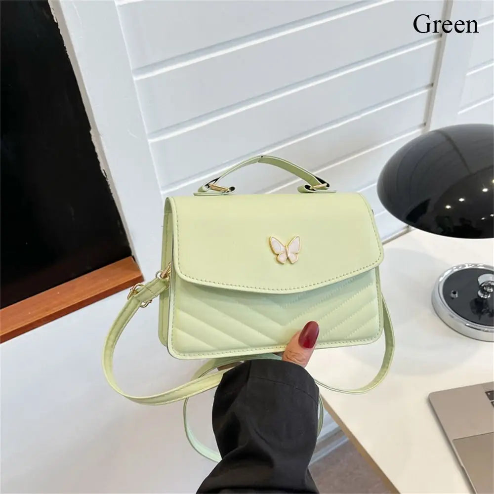 Stylish Butterfly Embroidery PU Leather Handbag