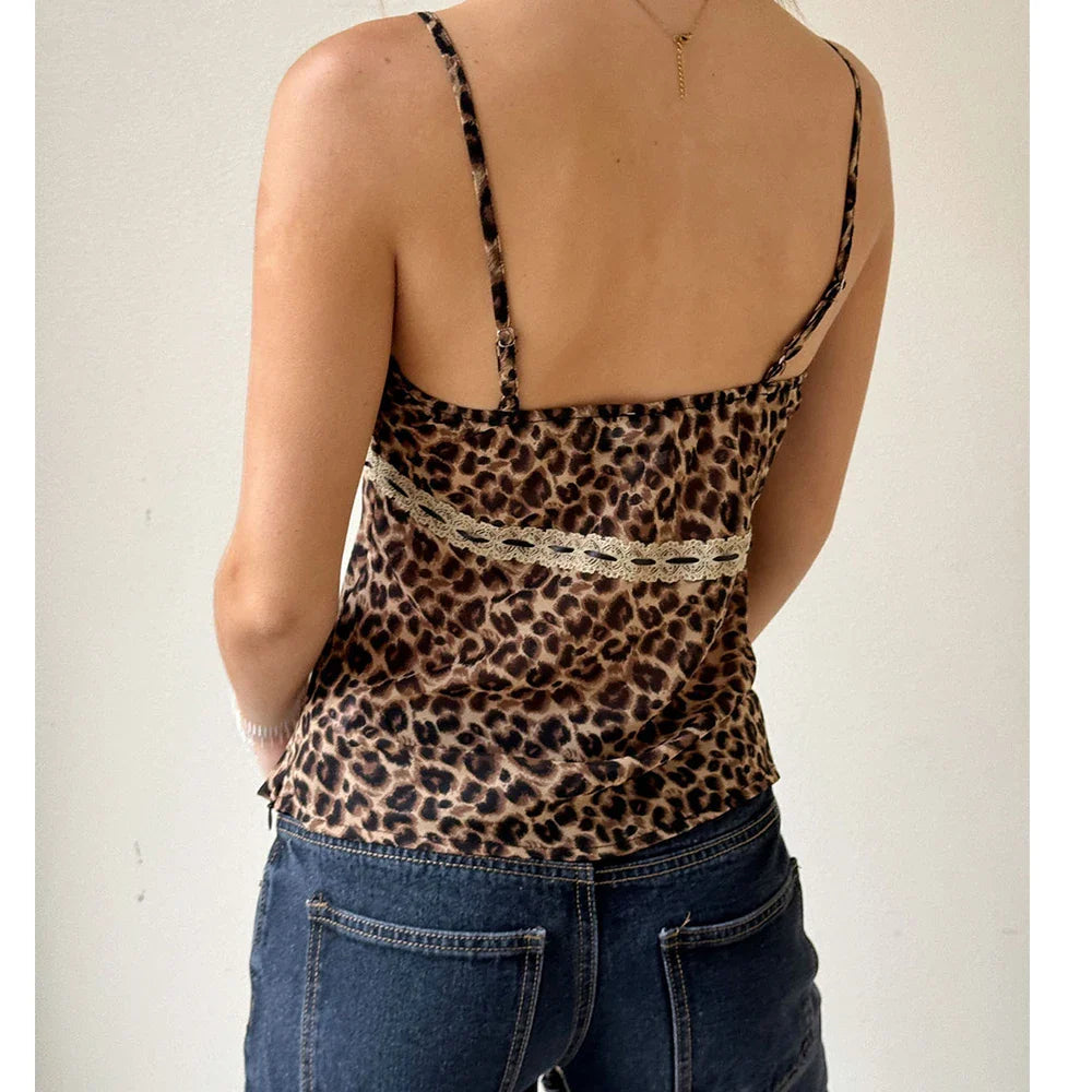 Coquette Leopand Lace Crop Top