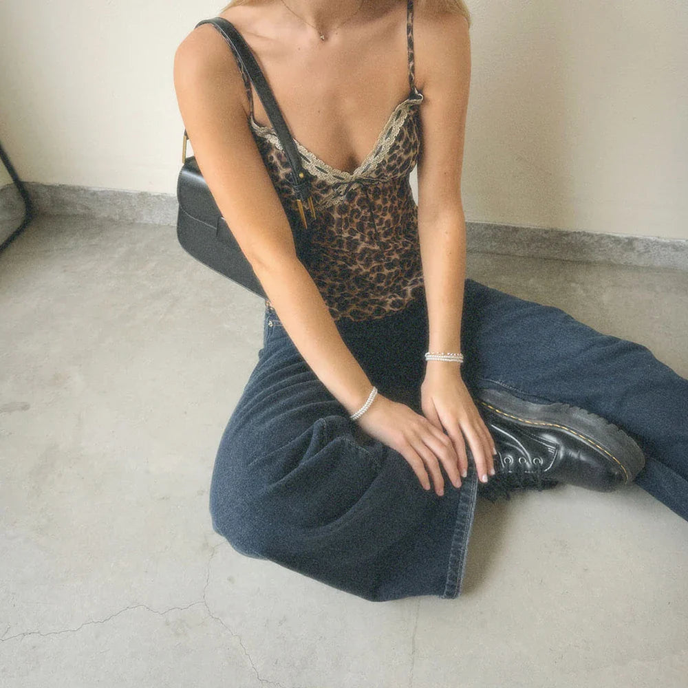 Coquette Leopand Lace Crop Top