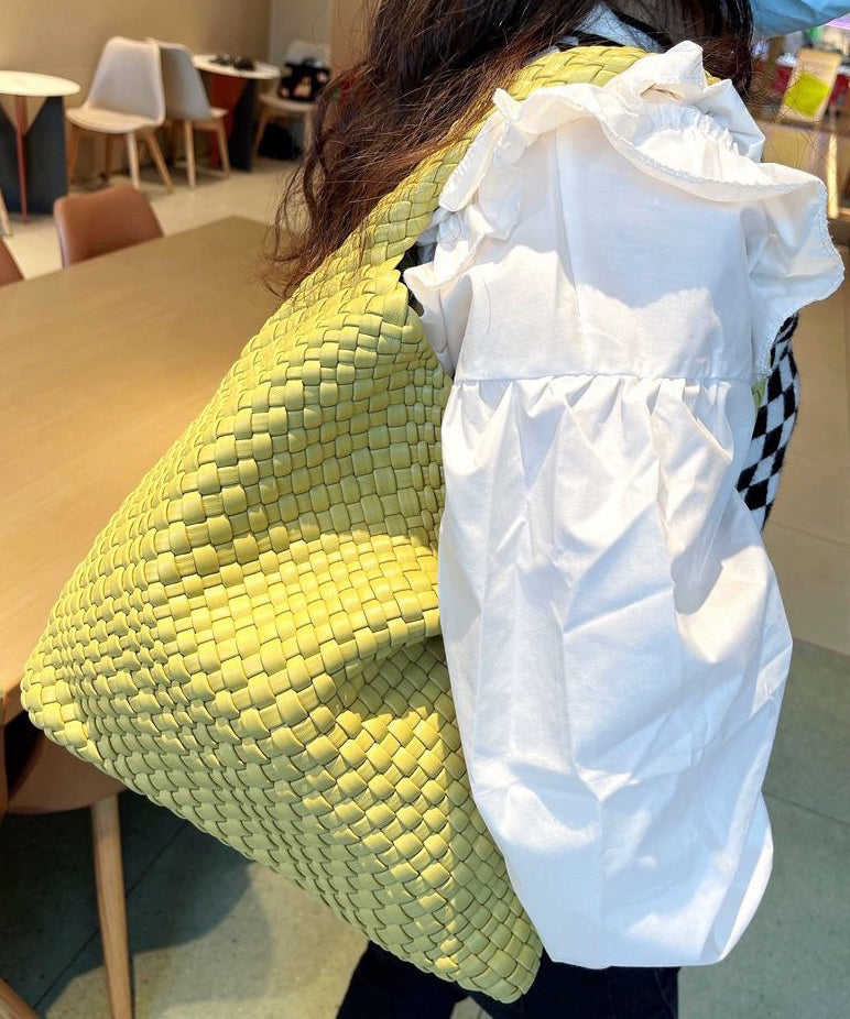 Faux Shoulder White Bag Capacity Leather Large