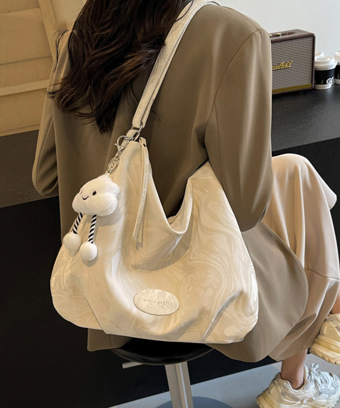 Shoulder Solid Leather Bags Calf White Durable