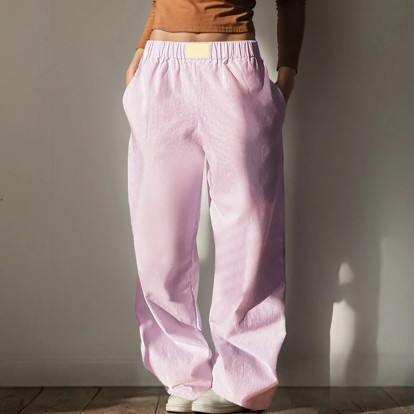 Vintage Wide Leg Drawstring High Waist Pants