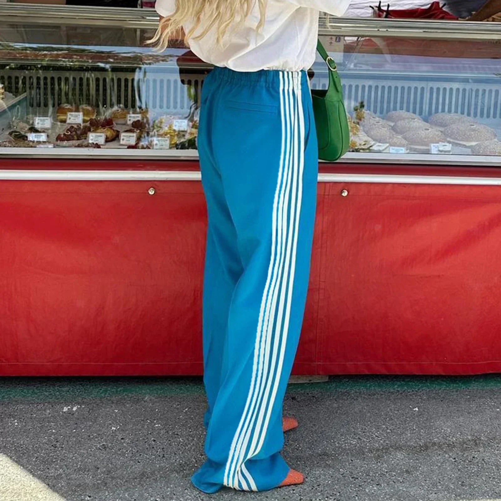 Y2K Striped Baggy Track Jogger Sweatpants Pant