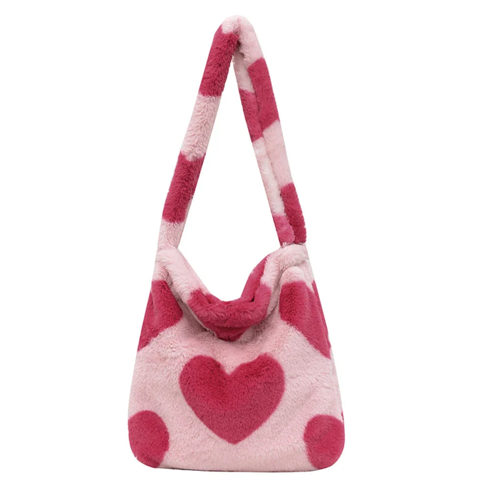 Leopard Love Heart Pattern Underarm Shoulder Bag
