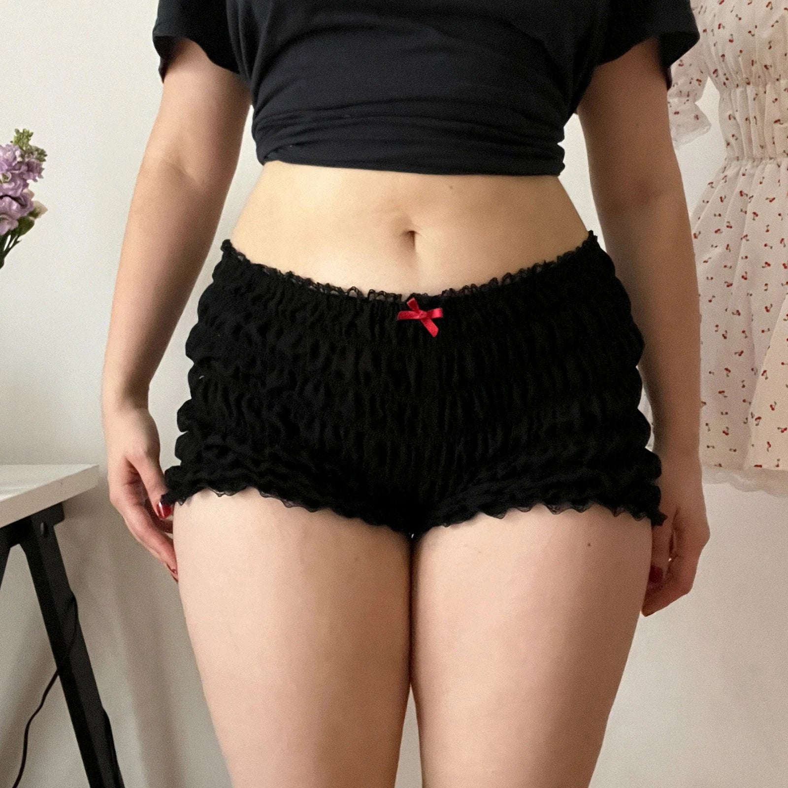 Cherry Print Ruffle Bloomer Short