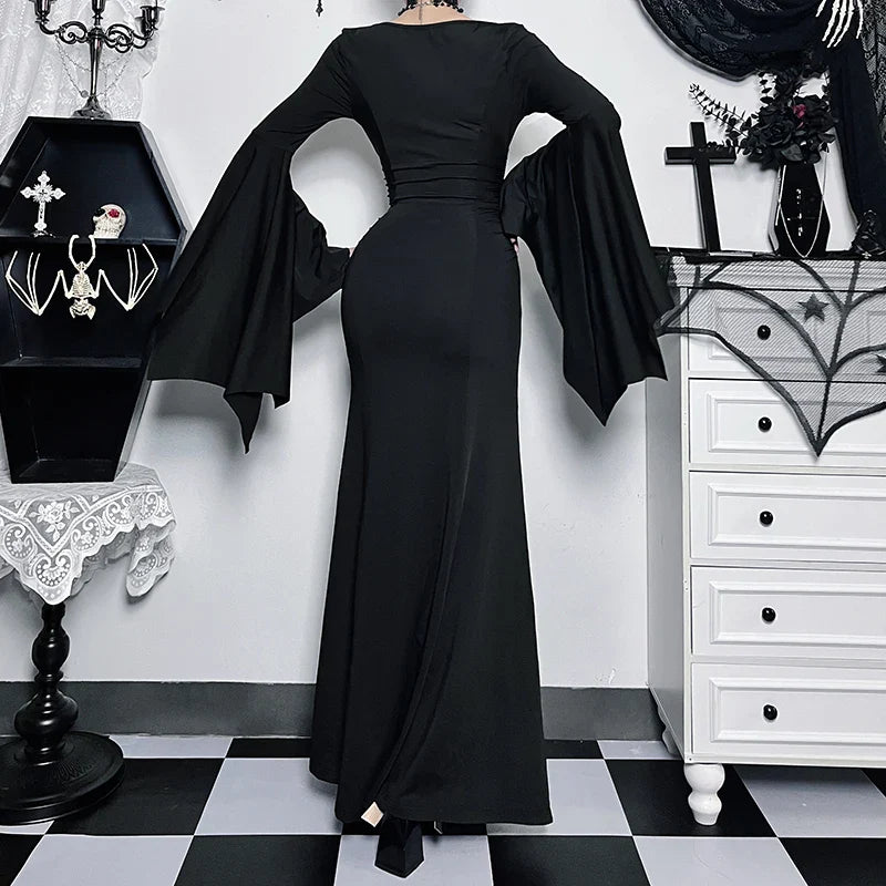 Slim Gothic Fall Daily Comfort Maxi Dress