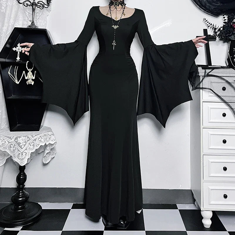 Slim Gothic Fall Daily Comfort Maxi Dress