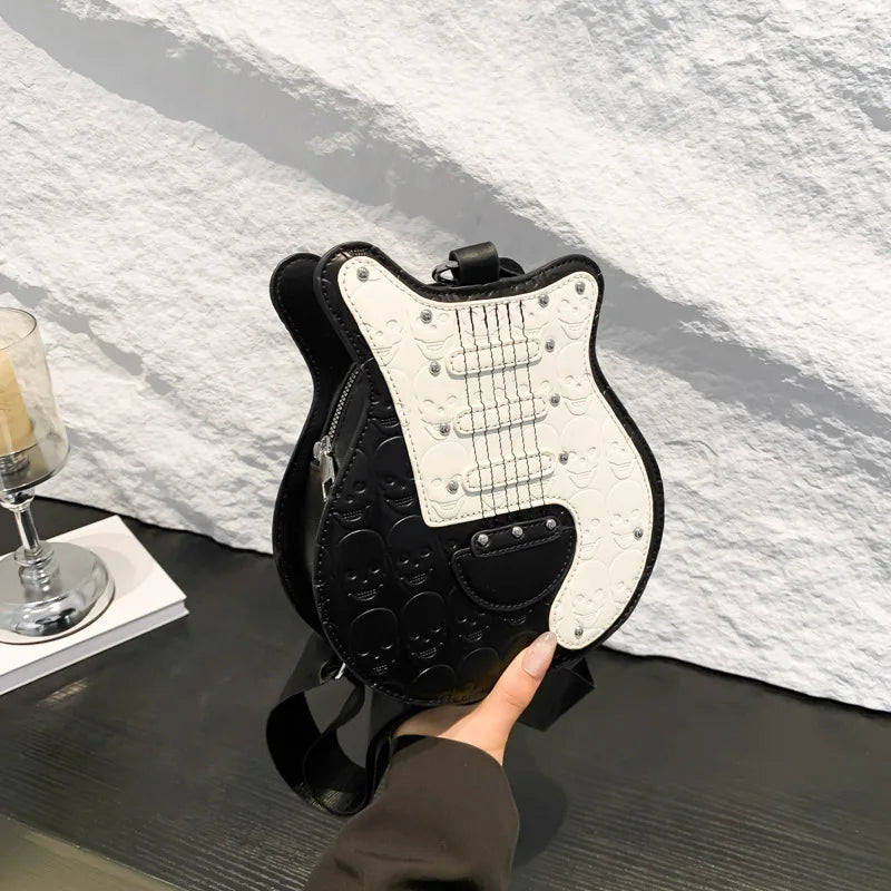 Guitar Shape Trend Halloween Party Gothic Crossbody Sling Shoulder Bag