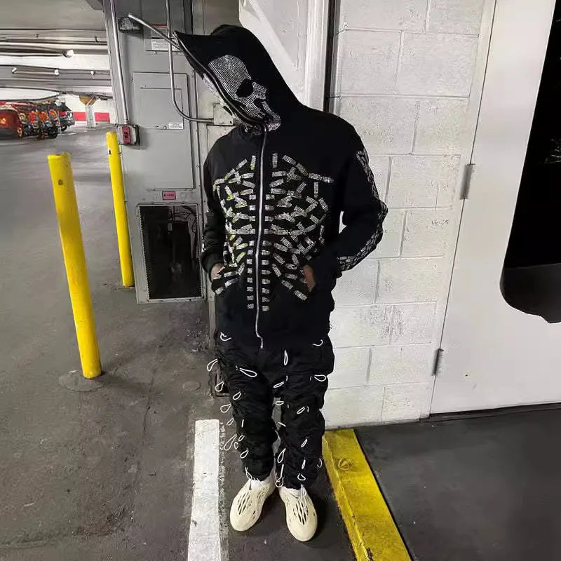 Y2K Diamond Skull Top Spring Clothing Sweatshirt Hoody