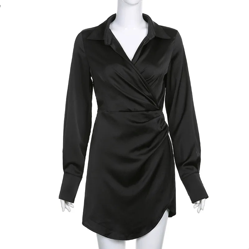 Draping Collage Kink Shirt Style Mini Dress 5