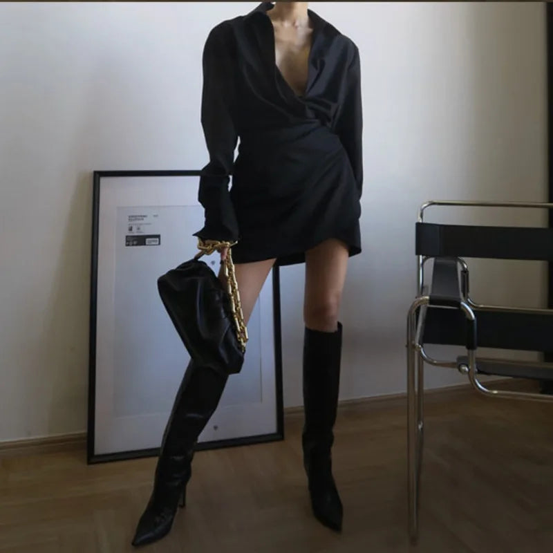 Draping Collage Kink Shirt Style Mini Dress 3