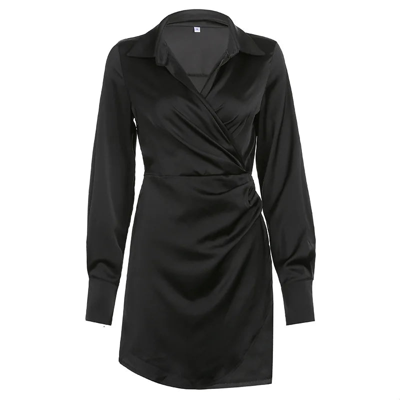 Draping Collage Kink Shirt Style Mini Dress 6