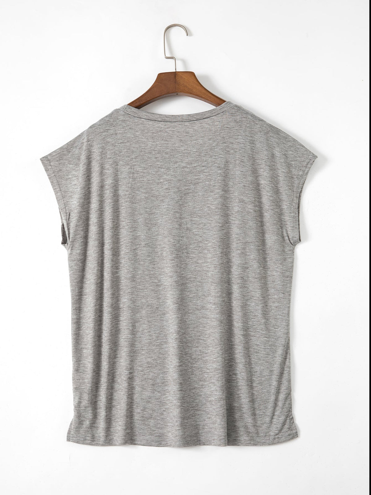 KittenAlarm - Women top solid color pocket off-shoulder round neck short sleeve T-shirt