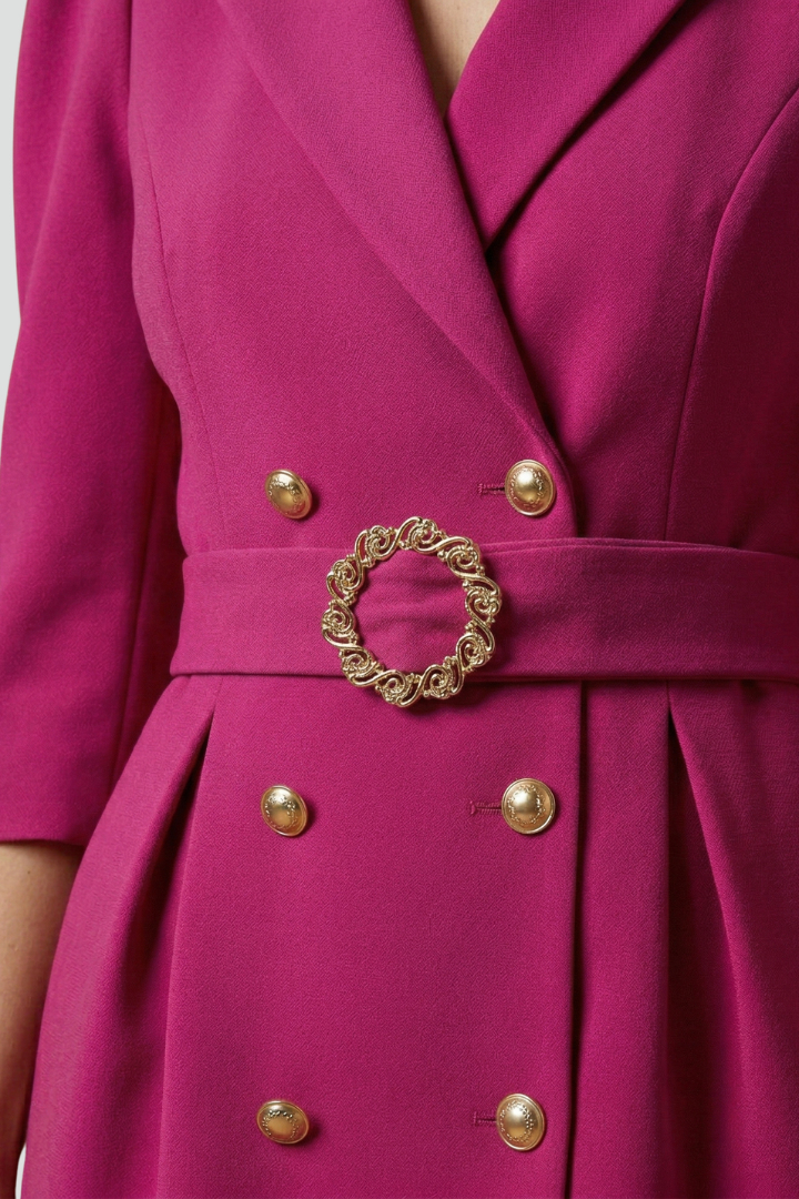 Notch Lapel Belted Double Breasted Blazer Mini Dress 6