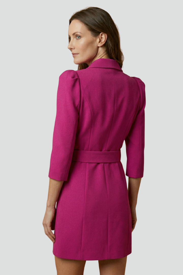 Notch Lapel Belted Double Breasted Blazer Mini Dress 4