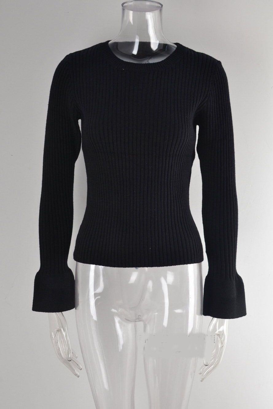 Women's Brown Skinny Knitted Sweater  Fashionpara