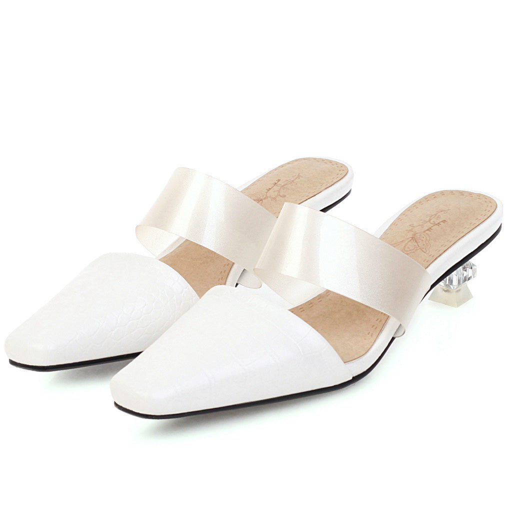 Closed-toe Low Heel Sandals Pumps Shoes - Mislish