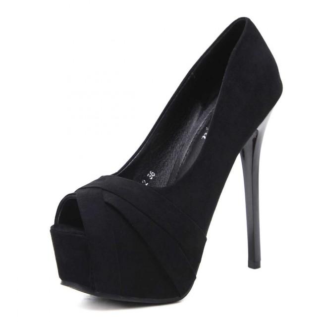 Suede Stiletto Heels Pumps Prom Shoes - Mislish