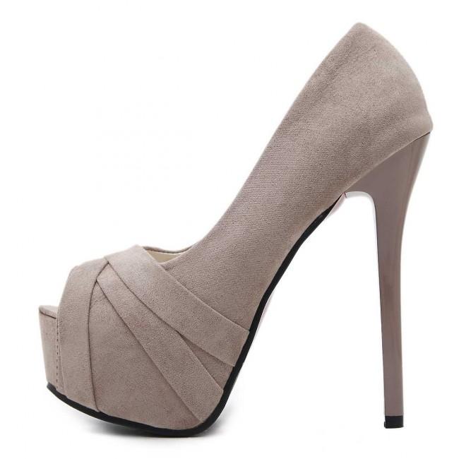 Suede Stiletto Heels Pumps Prom Shoes