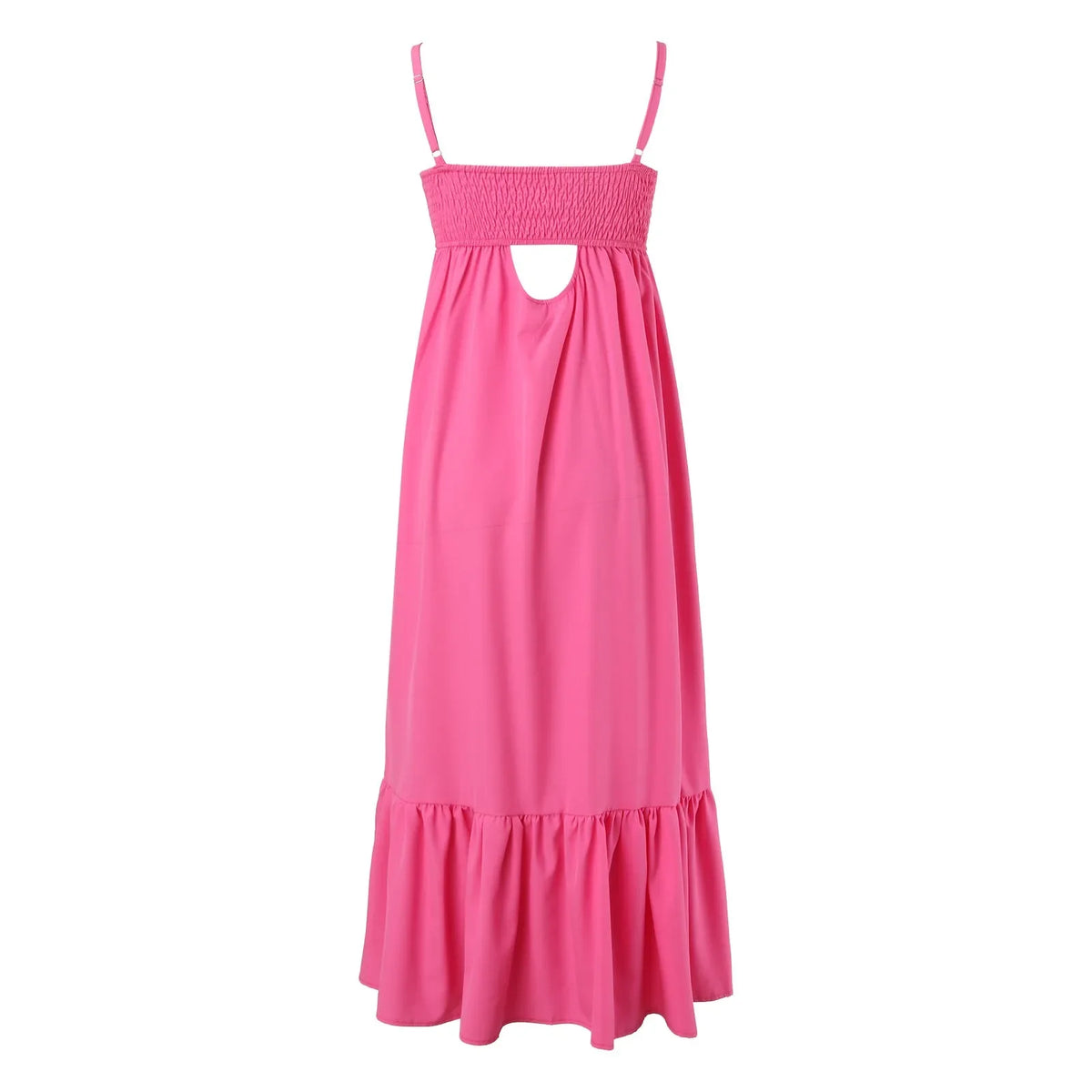 Smocked Spaghetti Strap Button-Front Maxi Dress 5