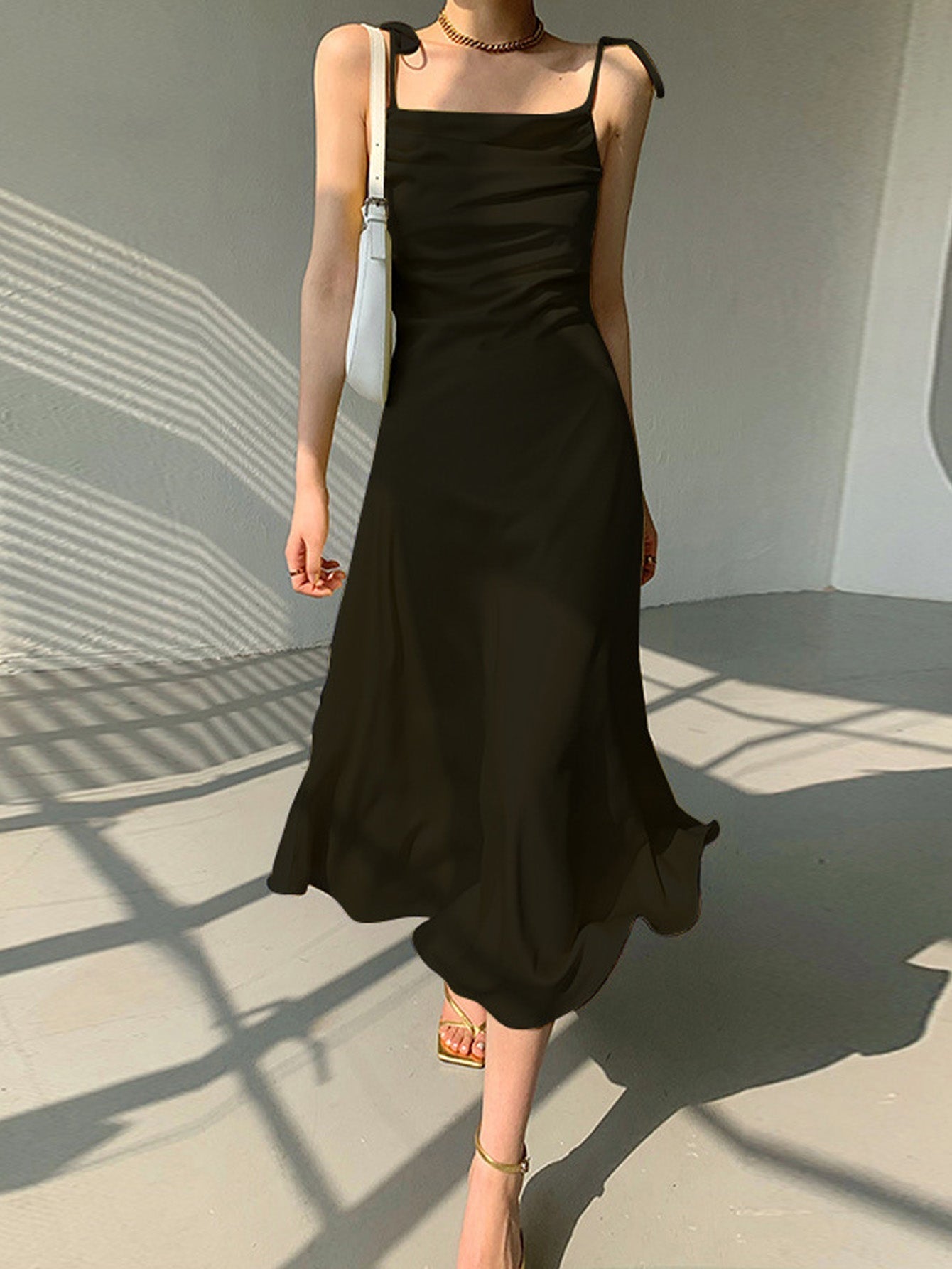 Womens Swing Collar Sleeveless Party Maxi Dress - Fashionpara