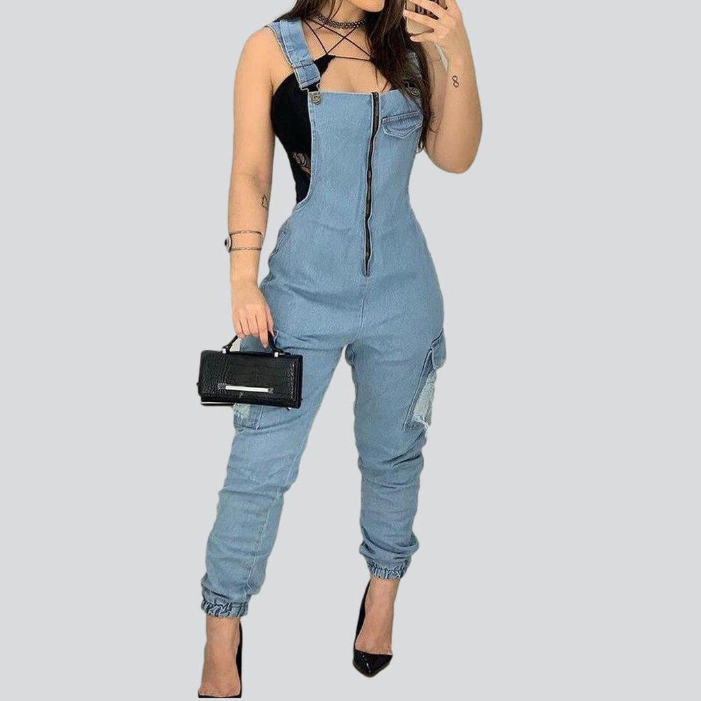 Women's jeans overall with zipper - Fashionpara