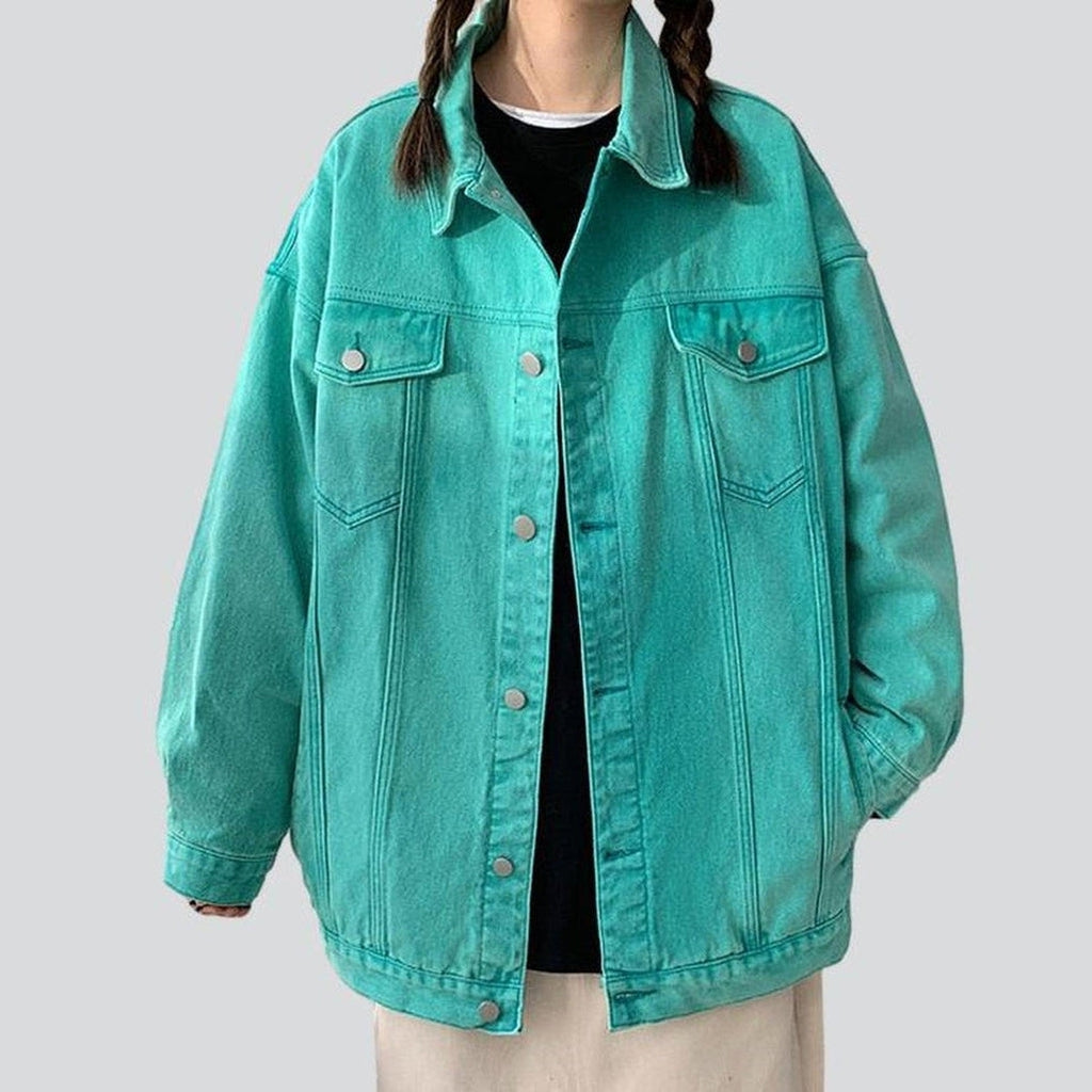 Long oversized denim jacket