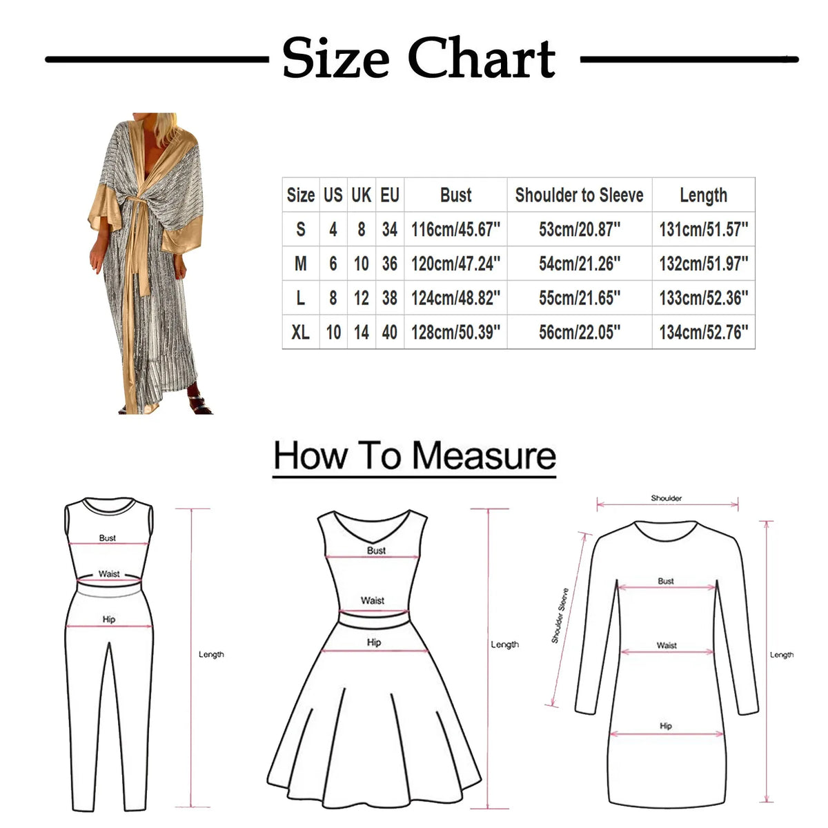 Sequin Cardigan Bat Sleeve Party Holiday V Neck Long Evening Holiday Midi Kimono Cover Up Dress 6