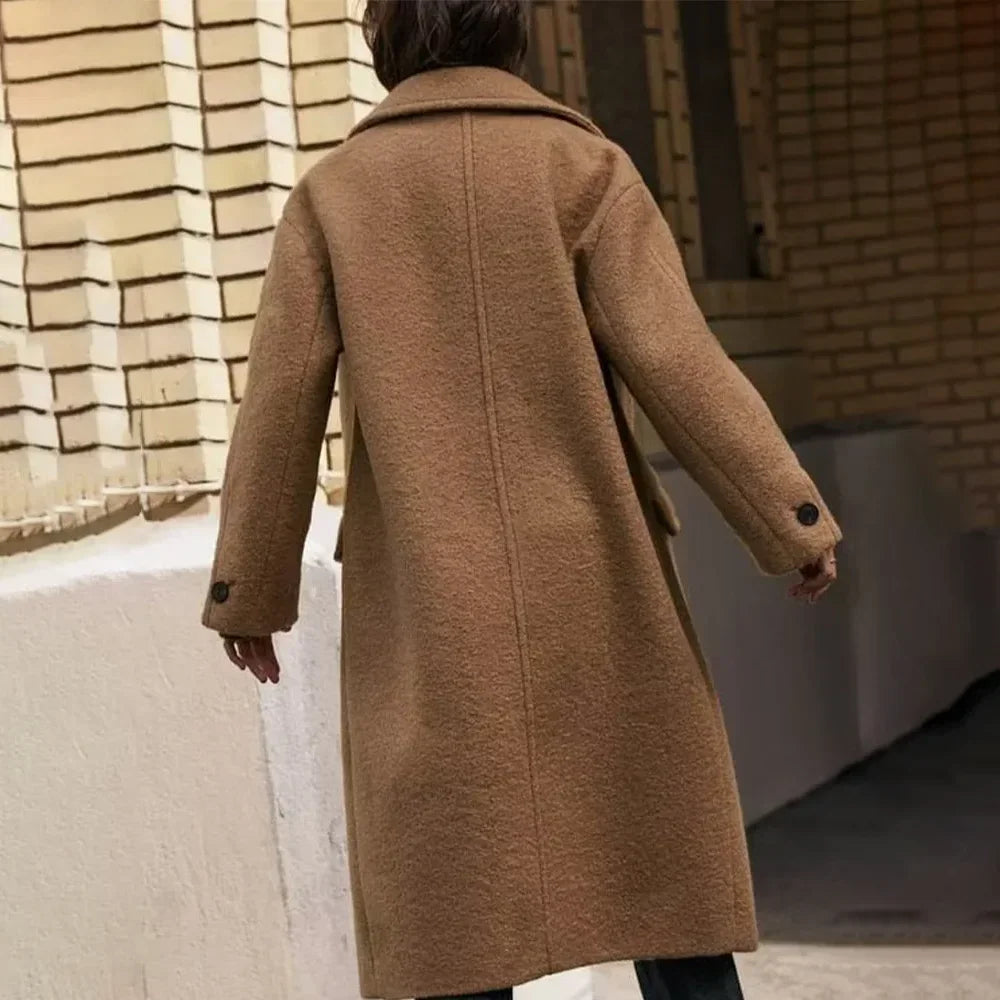 Single-Breasted Casual Woolen Overcoat 3