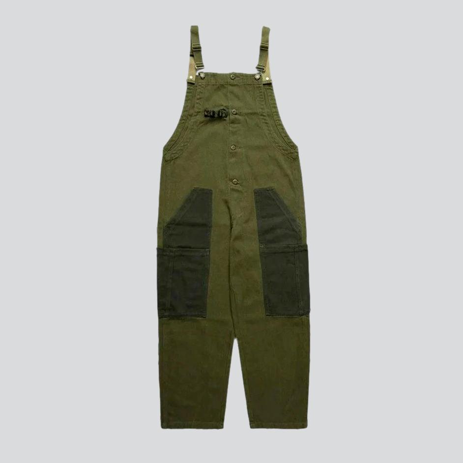 Workwear khaki men's denim dungaree - Fashionpara