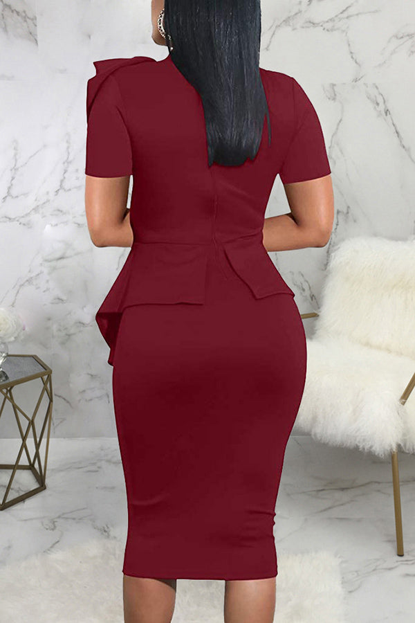 Asymmetrical With Bow O Neck One Step Skirt Dress Fashionpara