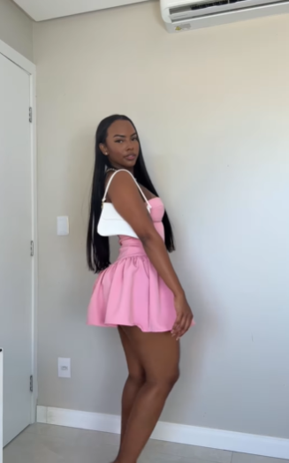 Cute Sweetheart Neck Pink Satin A Line Short Cocktail Dress Formal 8th Grade Homecoming Dress D359