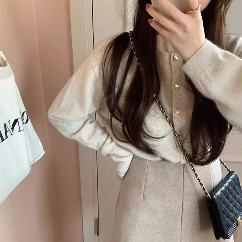 O-neck Long Sleeve Casual Cardigan