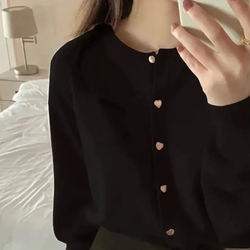 O-neck Long Sleeve Casual Cardigan