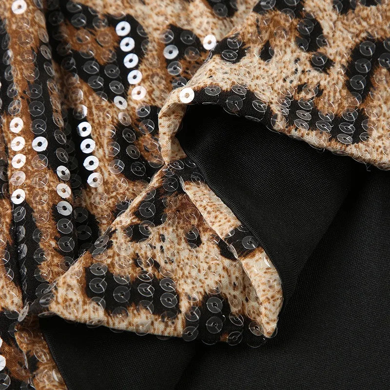 Leopard Sequins Party Club Short