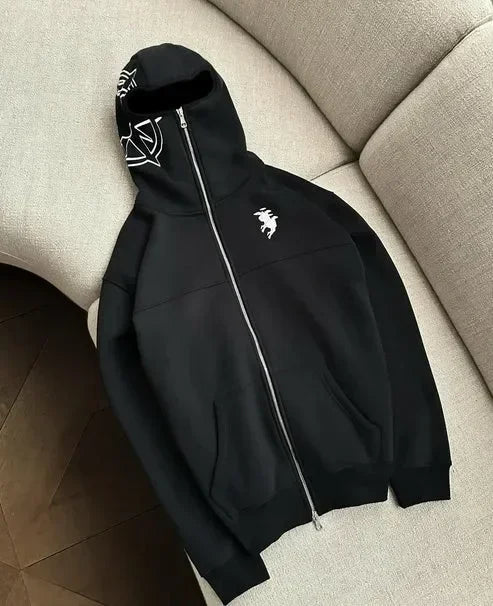 Gothic Punk Washed Zipper Hoodie 6
