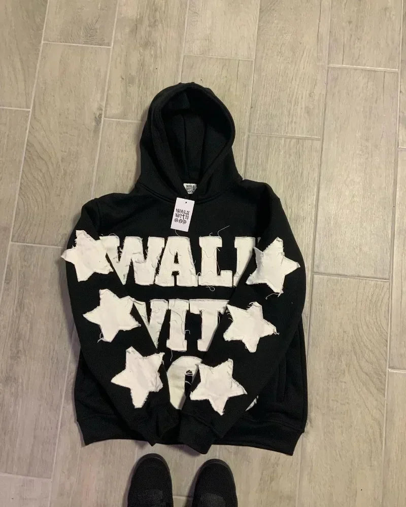 Star Patch Embroidery Hoodie