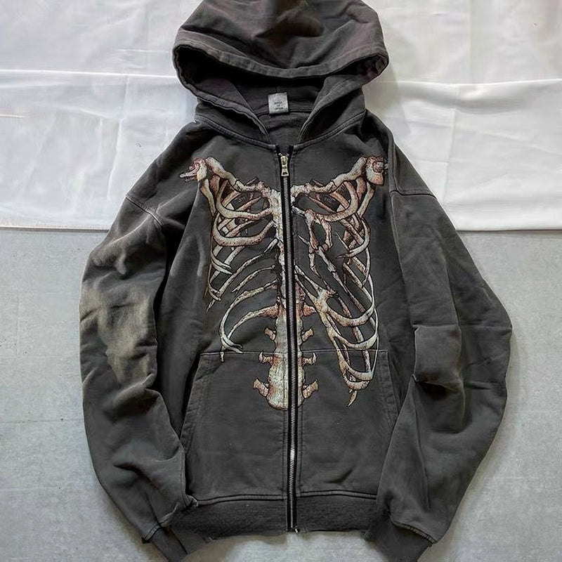 Cool Monochrome Dark Goth Hoodie 2