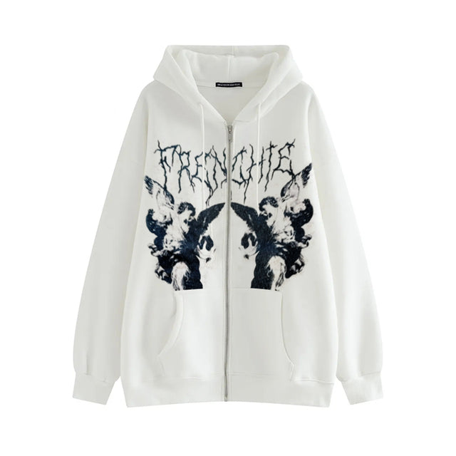 Cool Monochrome Dark Goth Hoodie 9