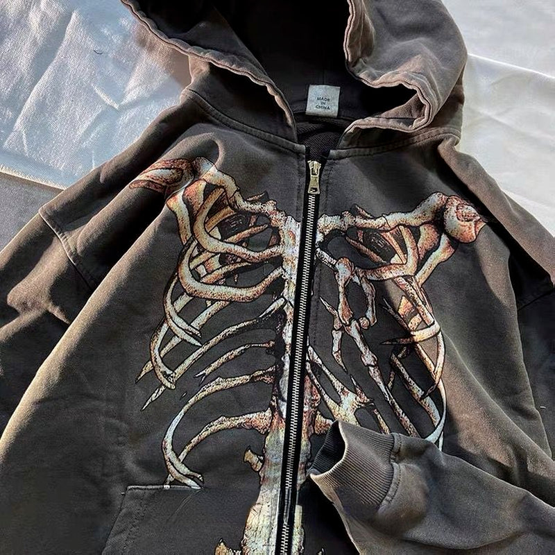Cool Monochrome Dark Goth Hoodie 3