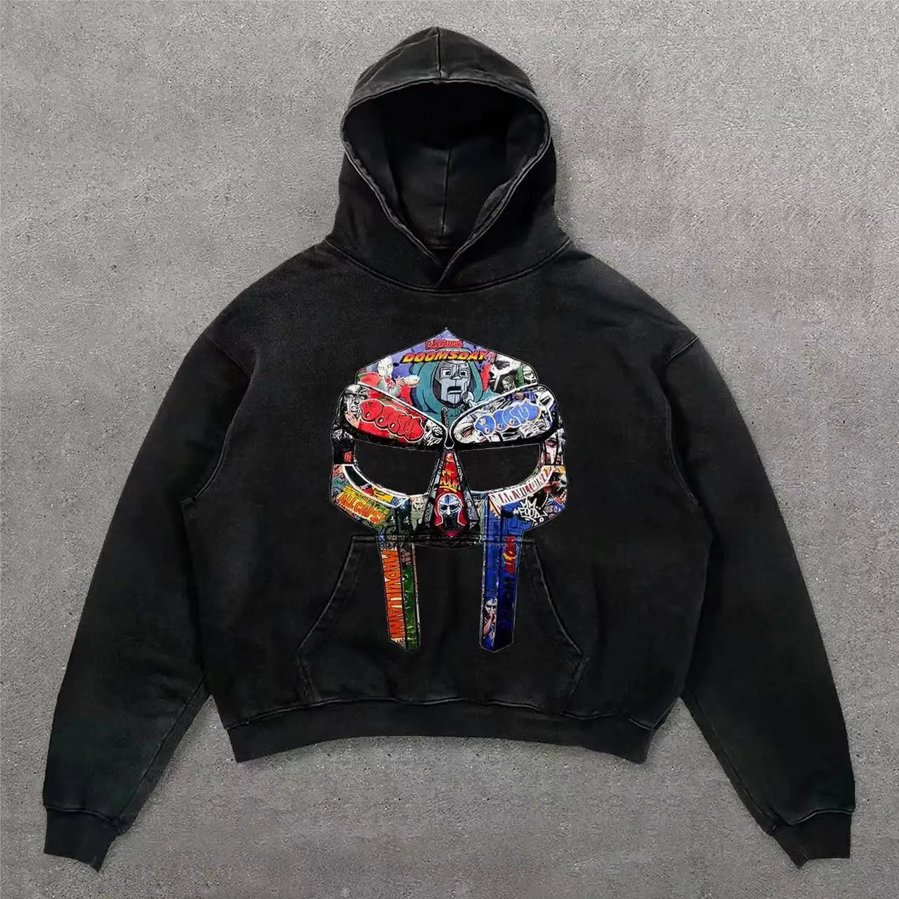 Retro Punk Printed Hoodie