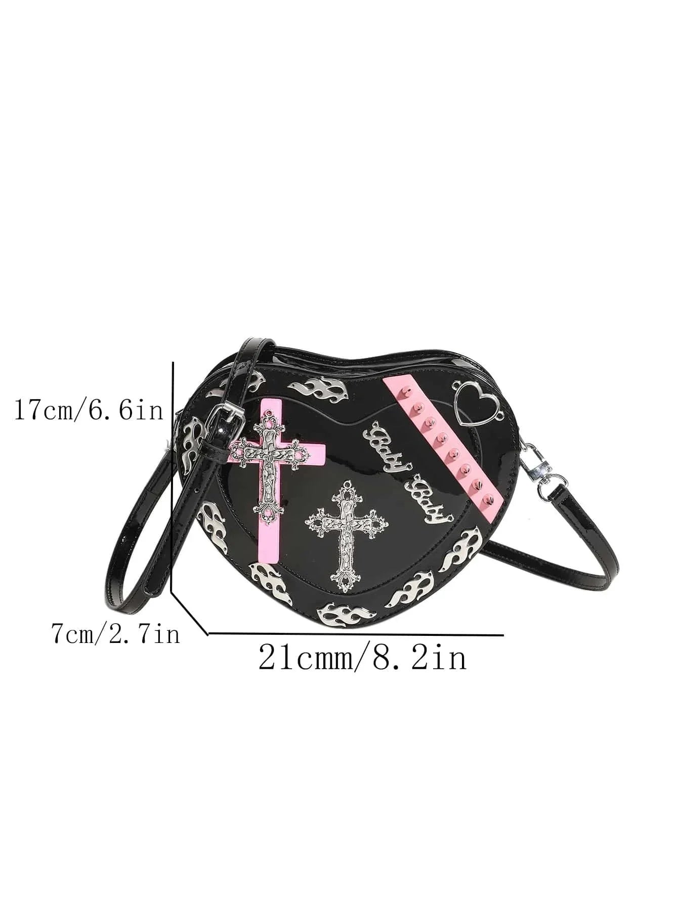 Trendy Gothic Punk Y2K Coffin Shape Gothic Crossbody Bag - Fashionpara