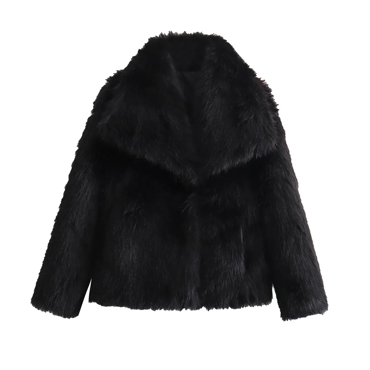 Faux Fur Oversized Fashion Thick Warm Casual Elegant Coats - Fashionpara