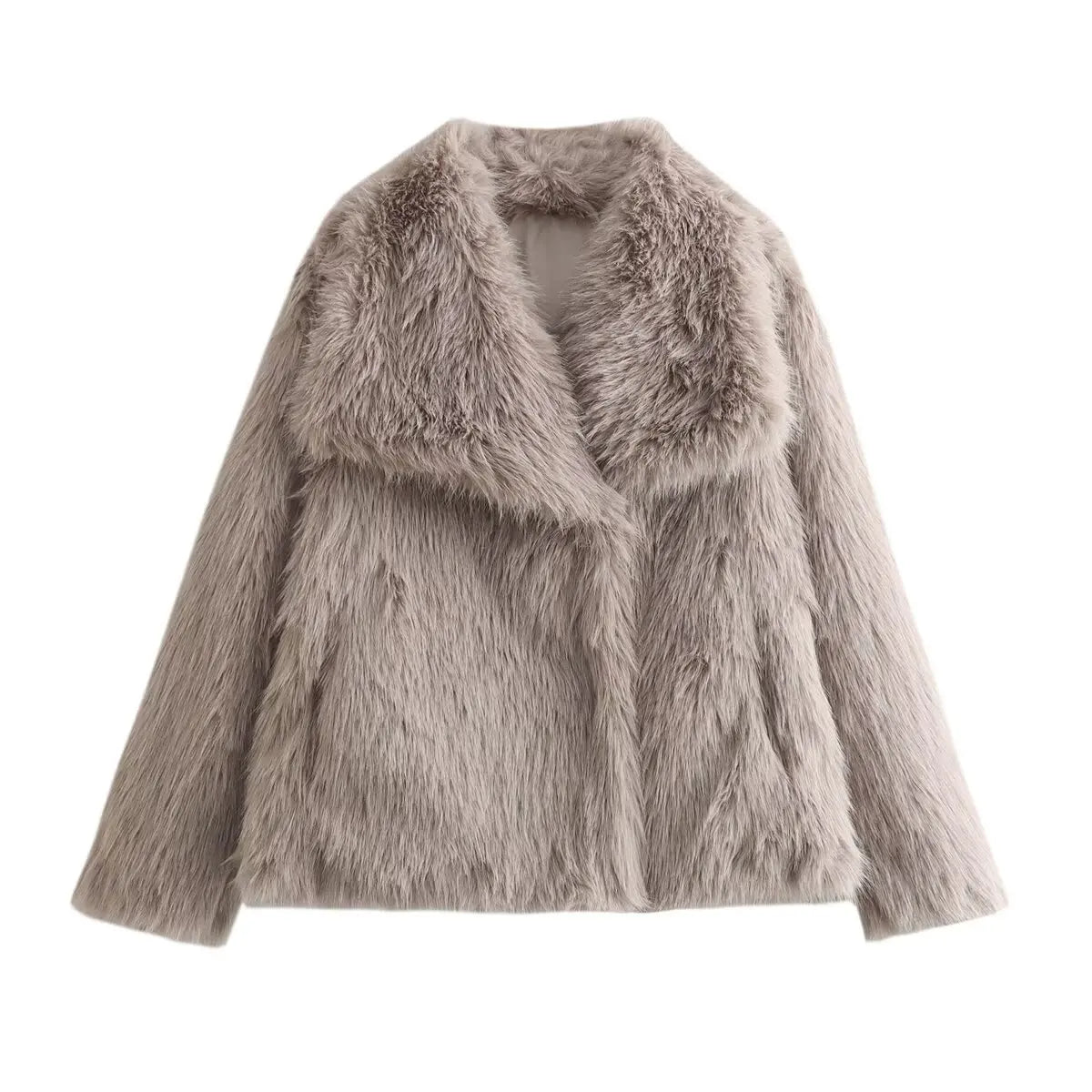 Faux Fur Oversized Fashion Thick Warm Casual Elegant Coats - Fashionpara